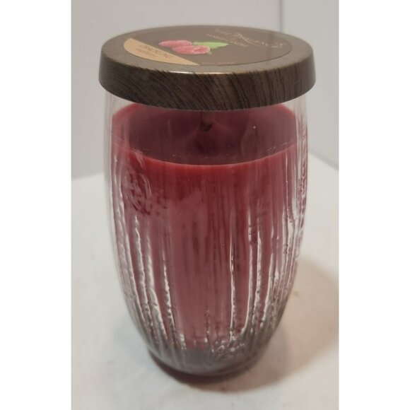 Yankee Candle Woodwick Crackling Lumiwick Raspberry Large Jar 22 Oz New - Picture 4 of 10